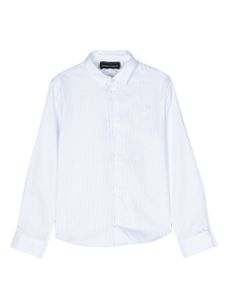 Emporio Armani Kids chemise en coton à rayures - Blanc