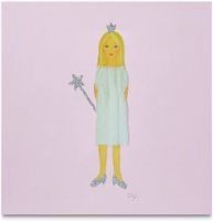 Ziegfeld schilderij Prinses Lu meisjes 30 cm canvas roze - thumbnail