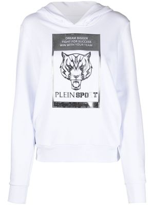 Plein Sport hoodie à logo imprimé - Blanc