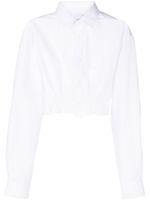 Natasha Zinko pleated poplin cropped shirt - Blanc