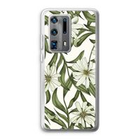 Wit bloemenpatroon: Huawei P40 Pro Plus Transparant Hoesje