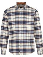 Geruit overhemd Portdown Tailored Shirt Van Barbour wit - thumbnail