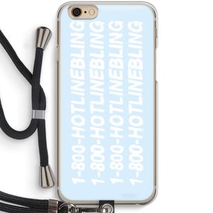 Hotline bling blue: iPhone 6 / 6S Transparant Hoesje met koord