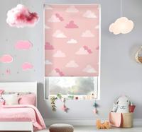 Roze en wit patroon rolgordijn wolken