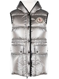 Moncler gilet matelassé à capuche - Argent