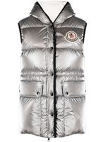 Moncler gilet matelassé à capuche - Argent - thumbnail