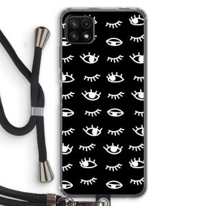 Eye pattern #3: Samsung Galaxy A22 5G Transparant Hoesje met koord