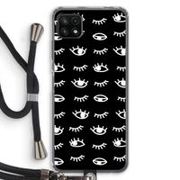 Eye pattern #3: Samsung Galaxy A22 5G Transparant Hoesje met koord