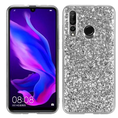 Glitter poeder schokbestendig TPU beschermende case voor Huawei Nova 4 (zilver)