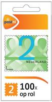 Postzegel nationaal NL, waarde 2, rol van 100 stuks, zelfklevend