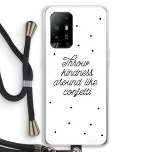 Confetti: Oppo A94 5G Transparant Hoesje met koord