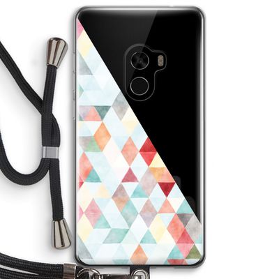 Gekleurde driehoekjes pastel: Xiaomi Mi Mix 2 Transparant Hoesje met koord