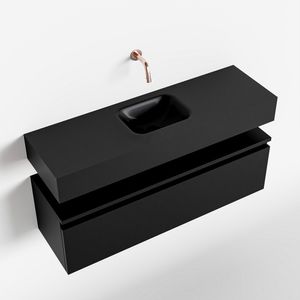 Toiletmeubel Mondiaz Andor | 100 cm | Meubelkleur Urban | Lex vrijhangend wastafel Urban Midden | Zonder kraangat