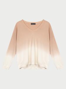 Dip-dye cashmere trui met V-hals