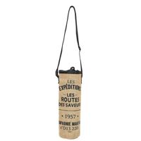 Flessen koeltas Jute - voor 1 fles - inhoud 1500 ml - 33 x 10 cm - Franse sfeer - met hengsel Flessen koeltas Jute - voor 1 fles - inhoud 1500 ml - 33 x 10 cm - Franse sfeer - met hengsel