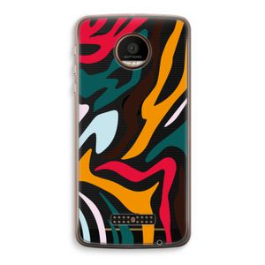 Colored Zebra: Motorola Moto Z Force Transparant Hoesje