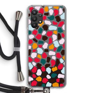 Colored Giraffe: Samsung Galaxy A32 5G Transparant Hoesje met koord