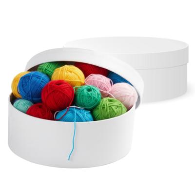 Ronde witte hobby knutsel doos - 2x stuks - dozen van karton - 16.5 x 6 cm - Hoedendoos - cadeauverp