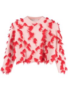 Jil Sander haut crop en laine à appliqués - Rose