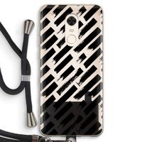 Zwarte vegen: Xiaomi Redmi 5 Transparant Hoesje met koord
