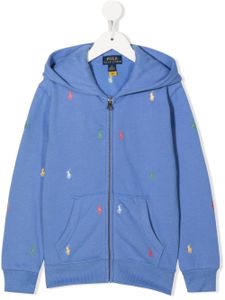 POLO RALPH LAUREN KIDS hoodie zippé à logo brodé - Bleu