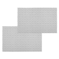 Set van 6x stuks placemats grafische print wit texaline 45 x 30 cm