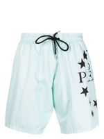 Philipp Plein short de bain à logo Star - Bleu