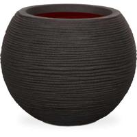 Capi Vaso da fiori Nature Rib rotondo 40 x 32 cm nero KBLR270 424217