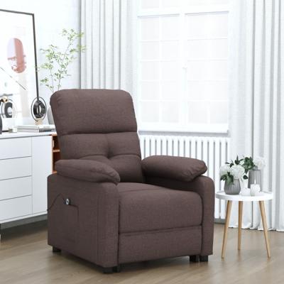 Fauteuil verstelbaar elektrisch stof donkerbruin