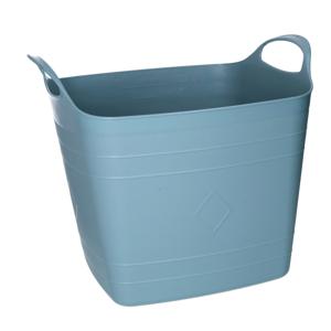 Flexibele emmer - blauw - 15 liter - kunststof - vierkant - 30 x 29 cm