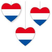 Hangdecoratie hartje van landen vlag Nederland - 3x - H28 cm - EK/WK - versiering - papier