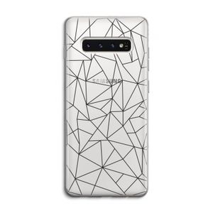 Geometrische lijnen zwart: Samsung Galaxy S10 4G Transparant Hoesje