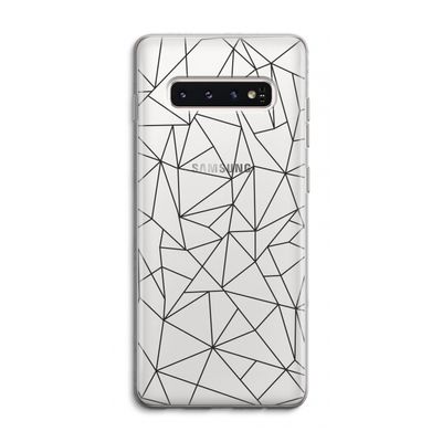 Geometrische lijnen zwart: Samsung Galaxy S10 4G Transparant Hoesje
