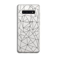 Geometrische lijnen zwart: Samsung Galaxy S10 4G Transparant Hoesje