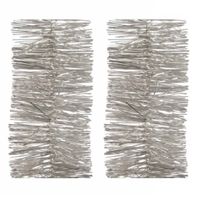 4x Kerst lametta guirlandes licht parel/zilver 270 cm kerstboom versiering/decoratie   - - thumbnail