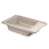 Plasticforte Keuken gootsteen vergiet - kunststof - afdruiprek - 43 x 27 x 10 cm - taupe