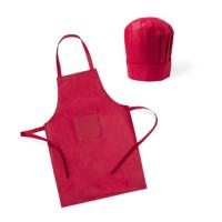 Kookschort met koksmuts - rood - voor kinderen - verstelbaar - koksset Kookschort met koksmuts - rood - voor kinderen - verstelbaar - koksset