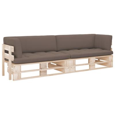 Tweezitsbank pallet met kussens geïmpregneerd grenenhout