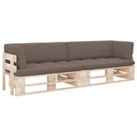 Tweezitsbank pallet met kussens geïmpregneerd grenenhout
