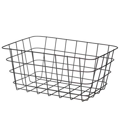 Industriele draadmand - zwart - metaal - 22 x 30 x 14 cm - opbergmand - woonaccessoires