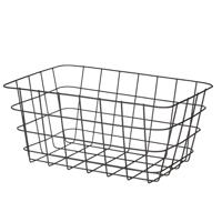 Industriele draadmand - zwart - metaal - 22 x 30 x 14 cm - opbergmand - woonaccessoires