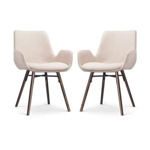 Nolon Nena-Eef Eetkamerstoelen Set van 2 - Beige - Walnoot Hout