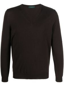 Zanone pull fin en laine - Marron