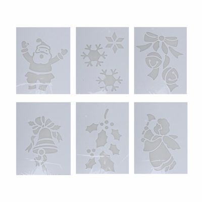 Kerst versiering raamsjablonen set 6 stuks type 2