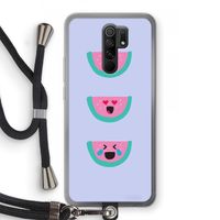 Smiley watermeloen: Xiaomi Redmi 9 Transparant Hoesje met koord