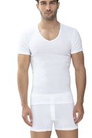 Mey Casual Cotton Regular Fit T-Shirt V-hals wit, Effen