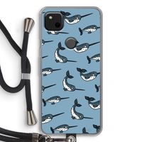 Narwhal: Pixel 4a Transparant Hoesje met koord