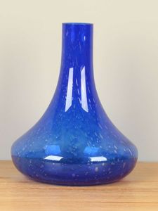 Glazen flesvaas druppels kobalt, 28 cm