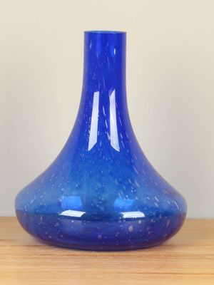 Glazen flesvaas druppels kobalt, 28 cm