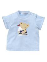 familiar t-shirt en coton à motif ourson - Bleu - thumbnail